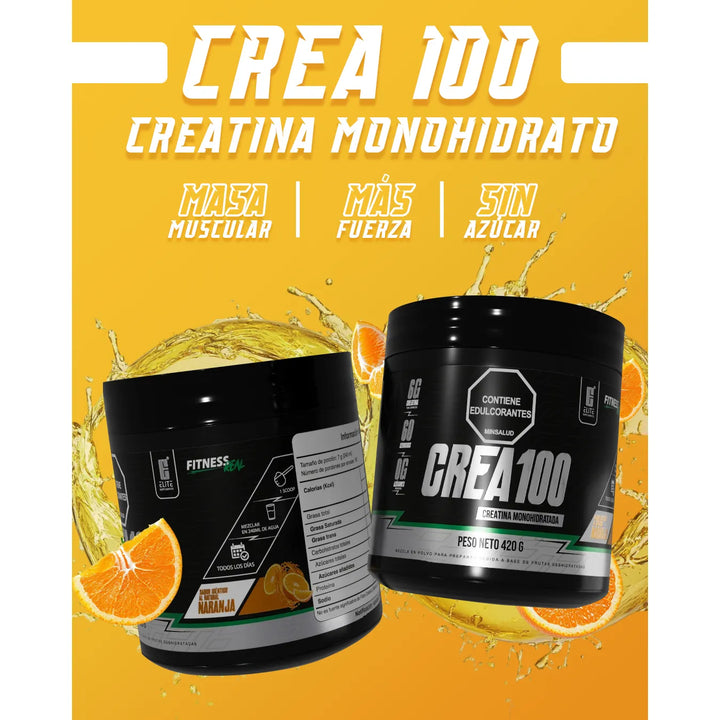 Crea100 Naranja Creatina Monohidrato - Imagen 2