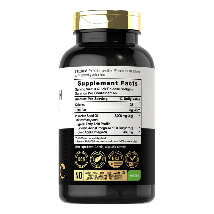 Suplemento De Aceite De Semilla De Calabaza Carlyle 3000 Mg - Imagen 2
