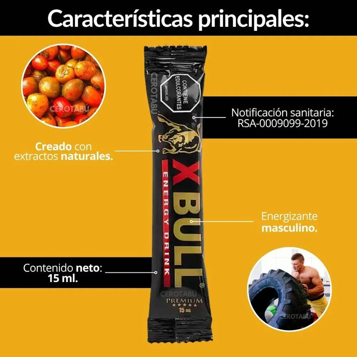 Energizante Natural Masculino Xbull X20 Sachet - Imagen 2