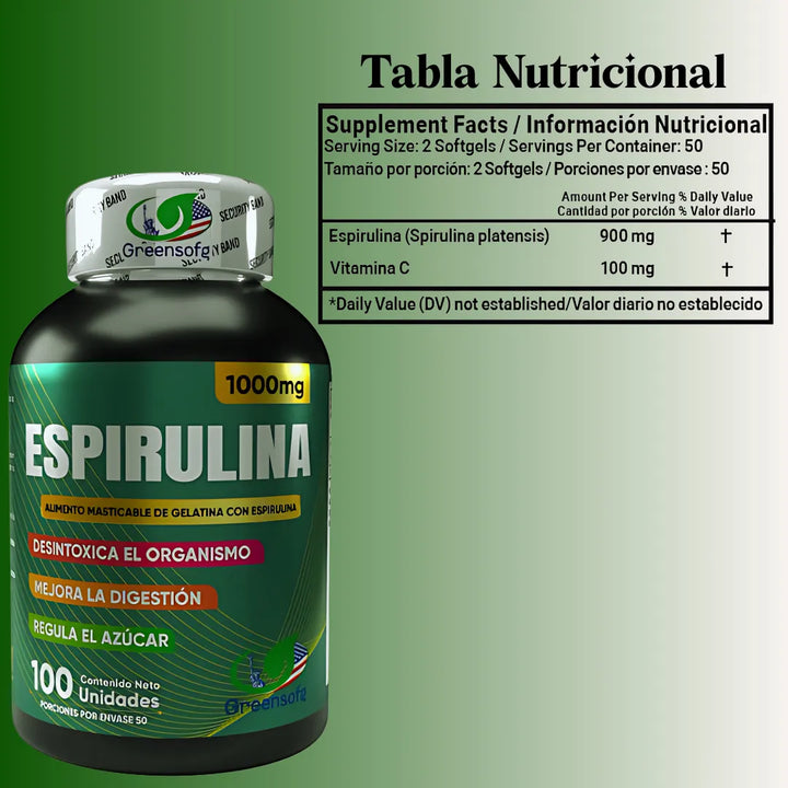 Espirulina Micro Alga 1000mg- Invima - Imagen 2