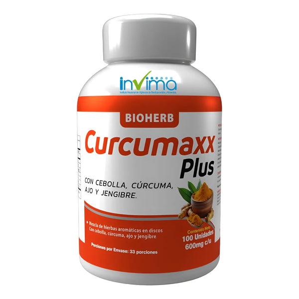 Cúrcuma Curcumina 100 Cápsulas Invima Jengibre 600mg - Imagen 1