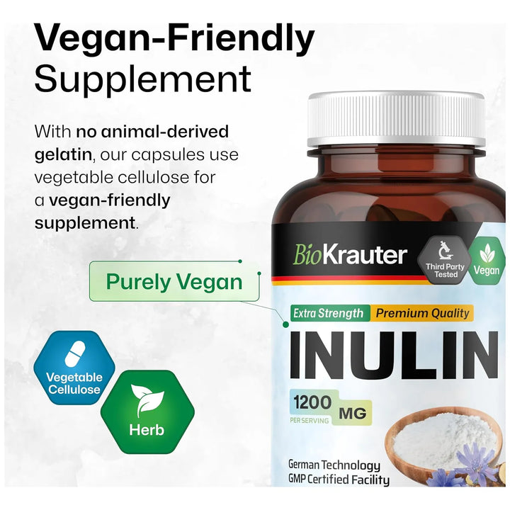 Cápsulas Inulina Polvo 1200 Mg 100 Unidades Fibra Soluble Pu - Imagen 5