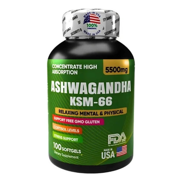 Ashwagandha Sin Estres Cortisol Suplemento Natural 100 Softgels