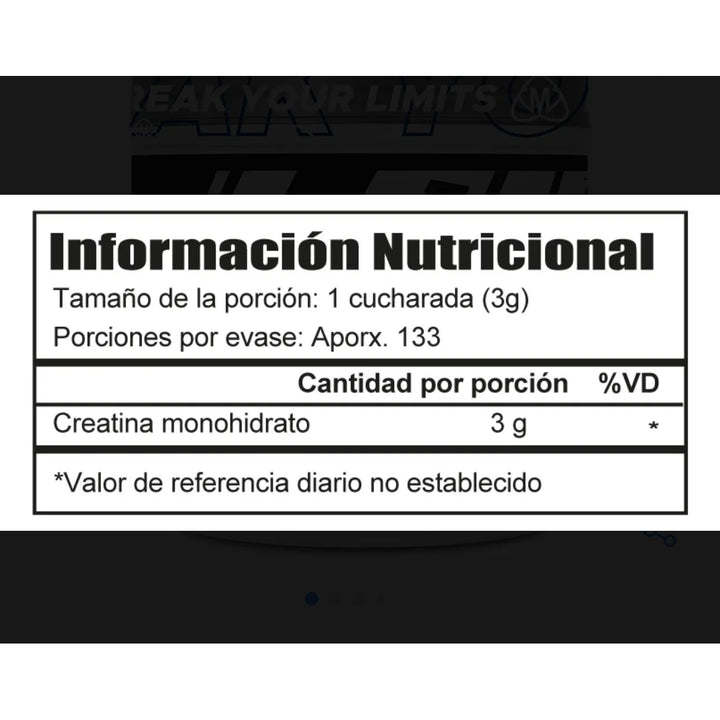 Creatina Monohidratada 400gr - Imagen 2