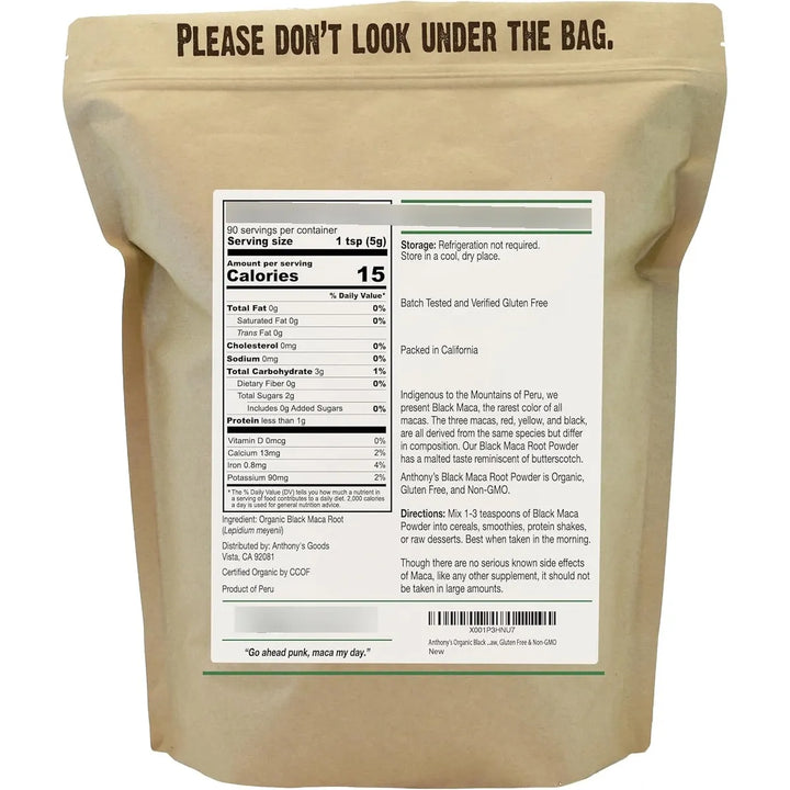 Polvo De Maca Negra Orgánica Cruda 454 Gramos - Imagen 2