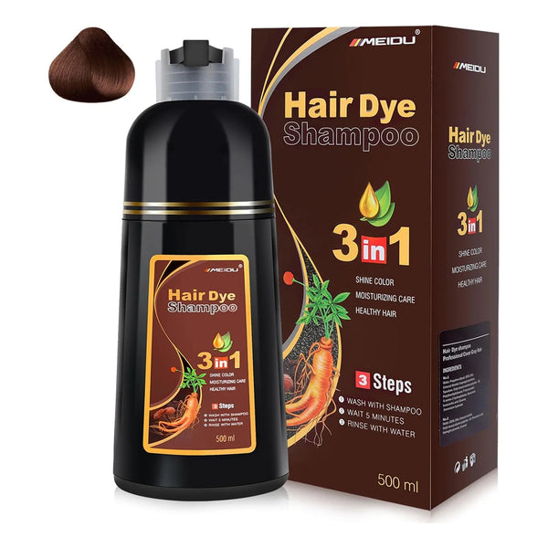 Champú Tinte Meidu Castaño Oscuro Cobertura Canas 100% Vegano