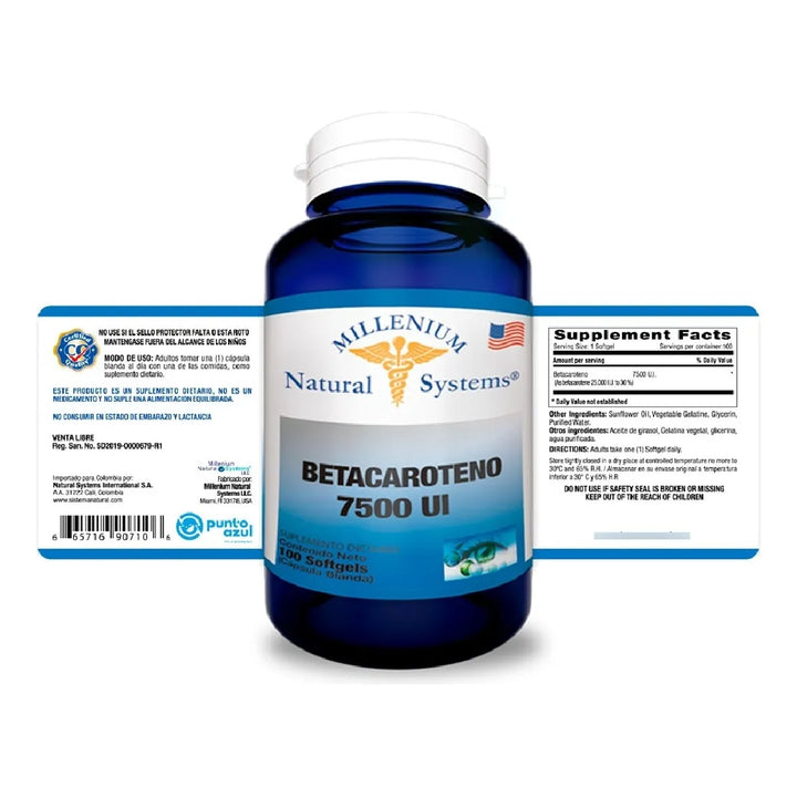 Betacaroteno 7.500 U.i X100 Sg  Neutro - Imagen 2