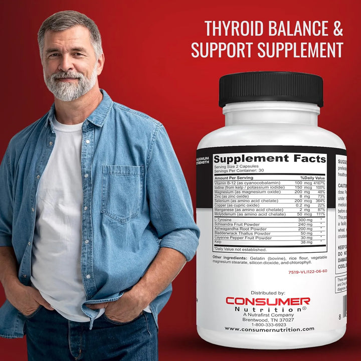 Apoyo Tiroideo Con Ashwagandha Cayena Schisandra Kelp Zinc V - Imagen 2