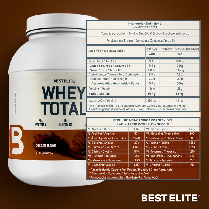 Whey Total 10 Libras Best Elite 10lb 10 Lb Gold - Imagen 2