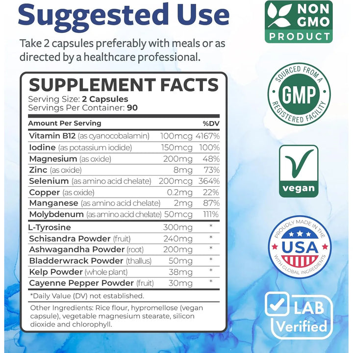 Apoyo Tiroideo Natural 180 Cápsulas Energía Raíz De Ashwagan - Imagen 5