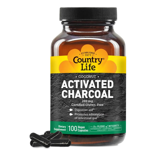Carbón Activado De Coco 260 Mg 100 Cápsulas Veganas - Imagen 1