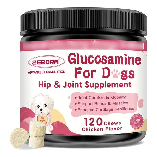 Suplemento Articular Para Perros Glucosamina Condroitina MSM Cáñamo Cúrcuma 120 Masticables