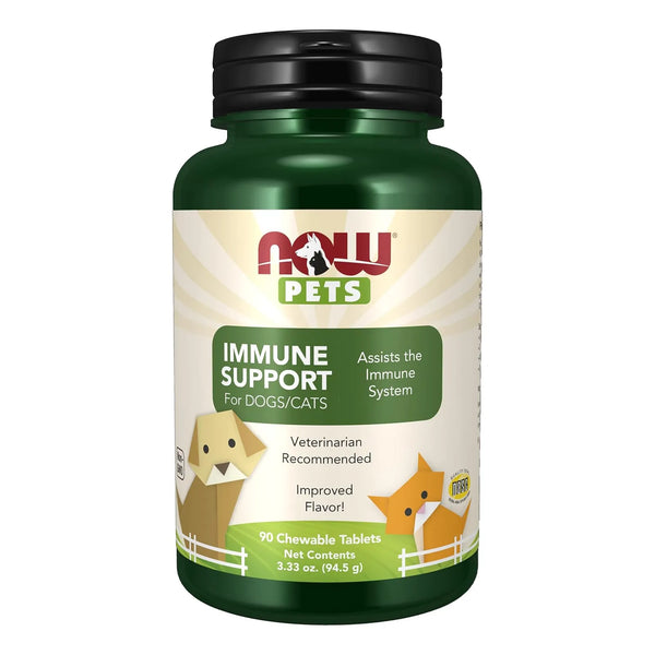 Suplemento NOW Pets Immune Support Para Gatos Y Perros 90 Tabletas Masticables