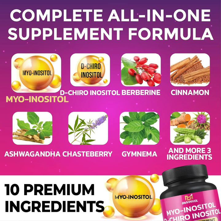 Inositol Myo D-chiro 40 A 1 Berberina Canela Ashwagandha 150 - Imagen 3
