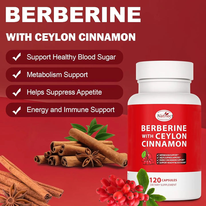 Berberina 1700 Mg Canela Ceilán Regaliz 120 Cap Control Peso - Imagen 2