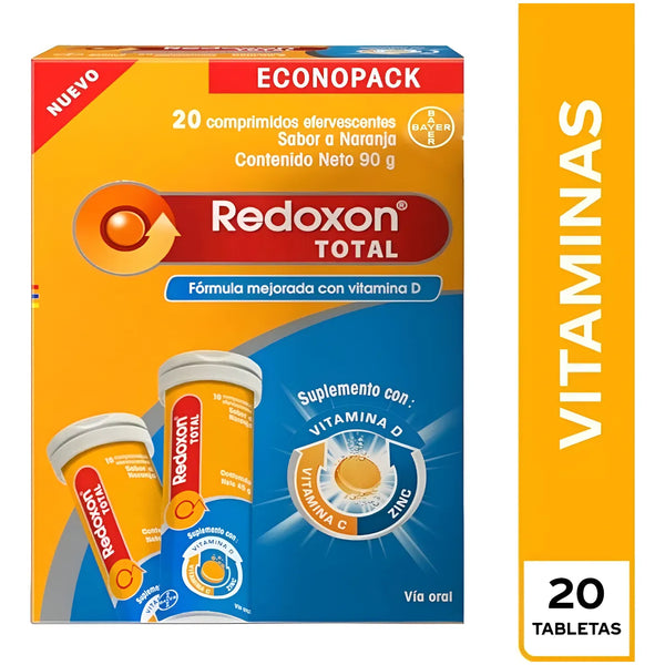 Redoxon Total Suplemento Complemento Vitamina X 20 Unidades Naranja - Imagen 1