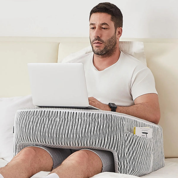 Almohada De Escritorio Ergonómica Para Regazo Ideal Lectura Gris - Imagen 1