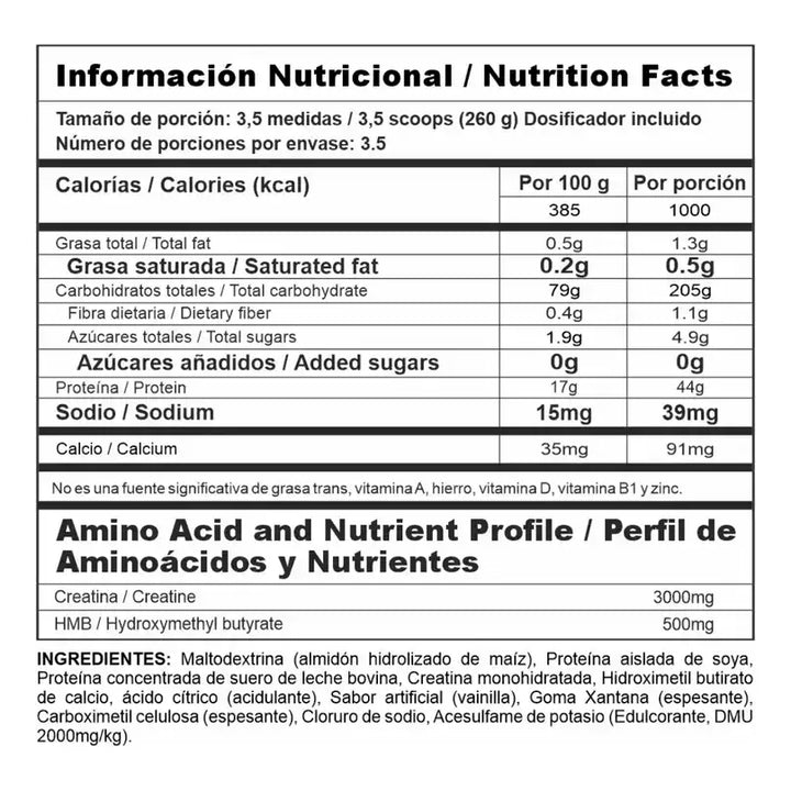 Megaplex Creatine Power X 2 Lb Vainilla - Imagen 2