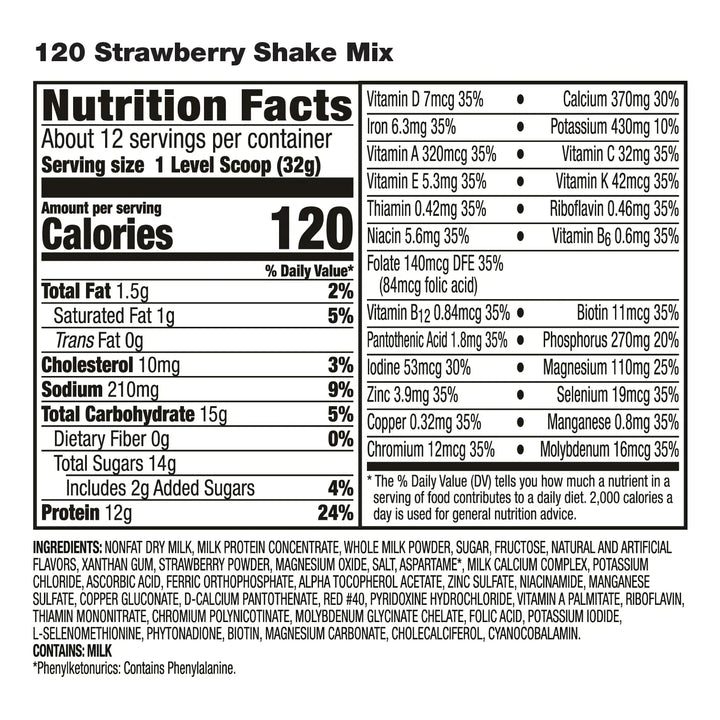 Batido De Fresa Para Reemplazo De Comidas 120g Con 12 Porcio - Imagen 2