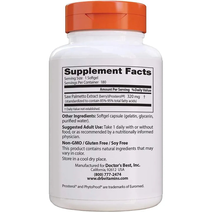 Cápsulas Blandas De Palmito De Sierra 320 Mg 180 Unidades - Imagen 2
