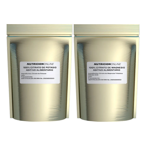 Citrato De Magnesio 250g +  Citrato De Potasio 250g Combo Magnesium Potassium Combo Nutriciononline - Imagen 1