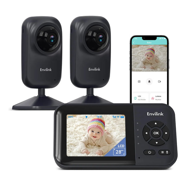 Monitor De Bebé Con Cámara Audio Visión Nocturna Wifi Pantalla 2.8