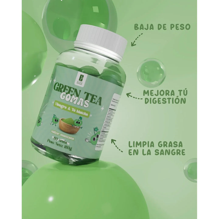 Gomas Te Verde Quemador De Gras Manzana - Imagen 5