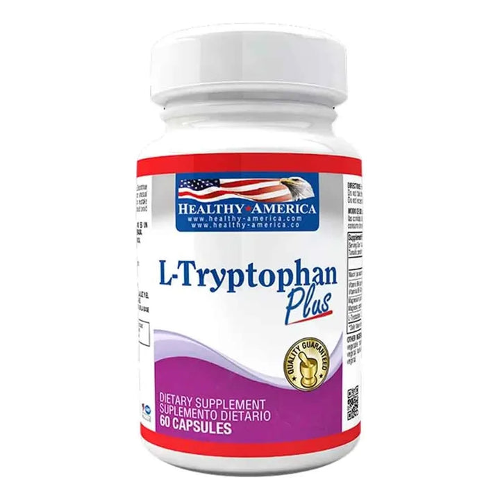 Triptofano L Tryptophan 100mg (60 Caps) Healthy America Con Invima - Imagen 2