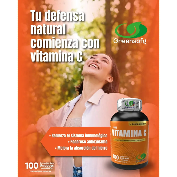Vitamina C Americana Capsulas- Acido Ascorbico Alta Potencia 1000mg - Imagen 3