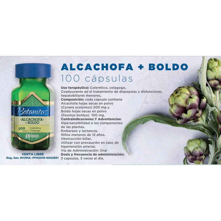 Alcachofa + Boldo X100 Capsulas - Imagen 5
