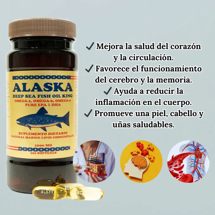 Alaska Omega 3, 6, 9, Epa, Dha Sin Sabor - Imagen 2