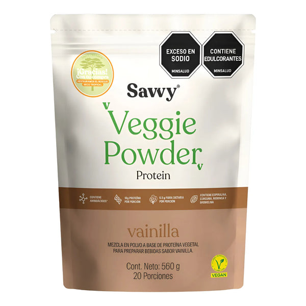 Proteína Vegana Savvy Vainilla 560g - Imagen 1