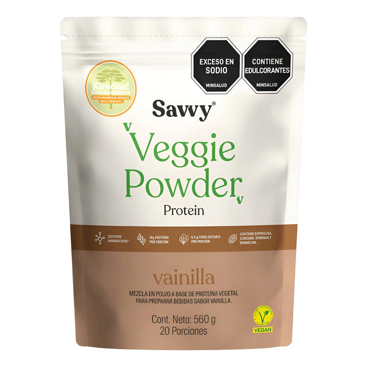Proteína Vegana Savvy Vainilla 560g - Imagen 1