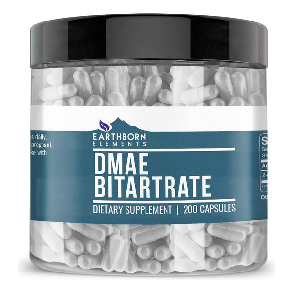 DMAE Bitartrato Puro 200 Cápsulas Alta Concentración Sin Aditivos