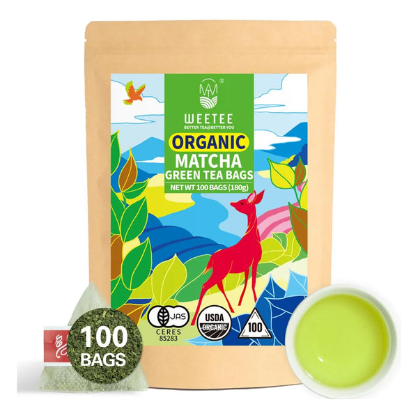 Bolsas Té Verde Matcha Orgánico Japonés Y Sencha 100 Sobres Infusión Premium