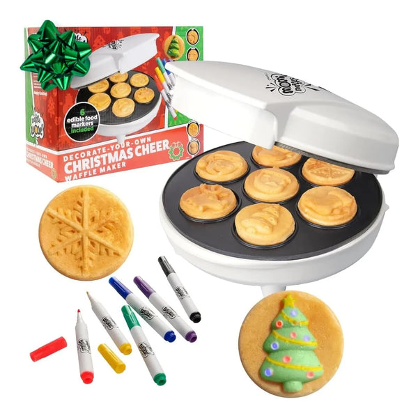 Wafflera Figuras Navideñas Con 6 Marcadores Comestibles Diversión Familiar