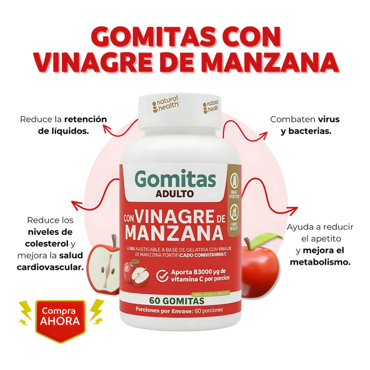 Gomas Vinagre De Manzana Gelatina + Vitamina C- Registro Invima - Imagen 6