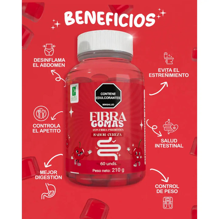 Gomas De Fibra Fibra Prebiótica Frutos Rojos - Imagen 2