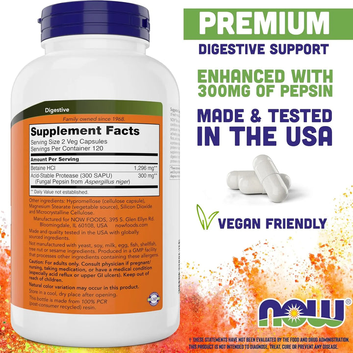 Betaína Hcl 648 Mg 240 Cápsulas Vegetales Paquete Doble Con - Imagen 2