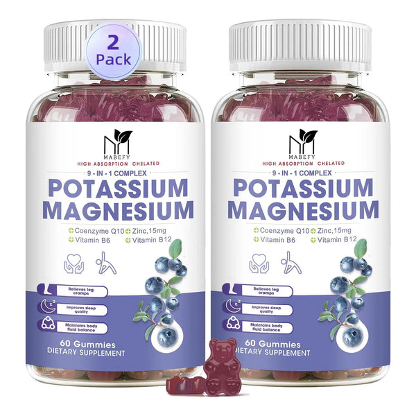 Gomitas De Potasio Y Magnesio Sin Azúcar Para Calambres Musc - Imagen 1