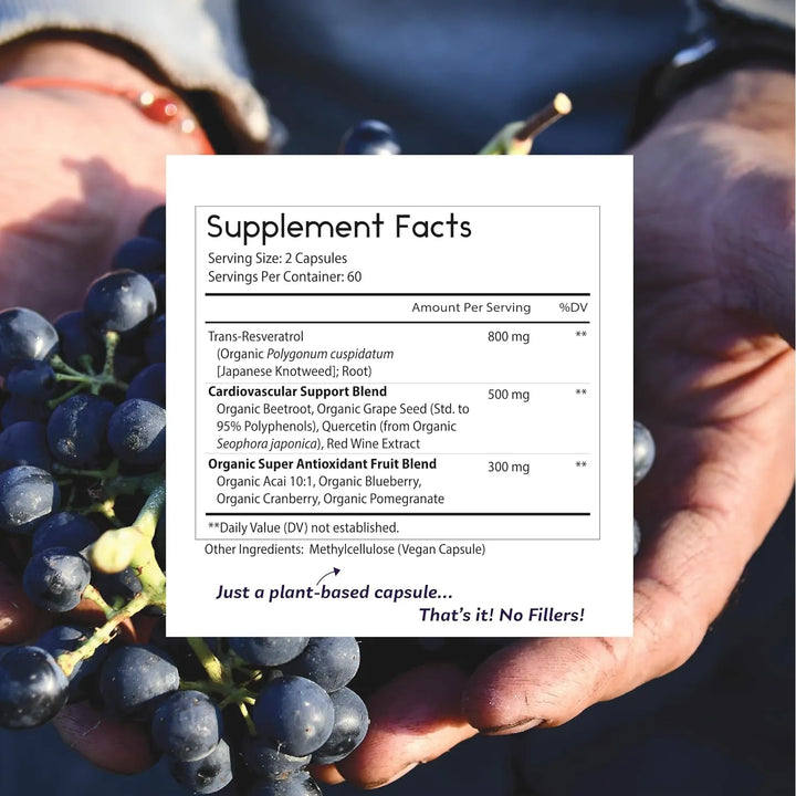 Antioxidante Orgánico Resveratrol 1600mg Con Extracto De Sem - Imagen 4