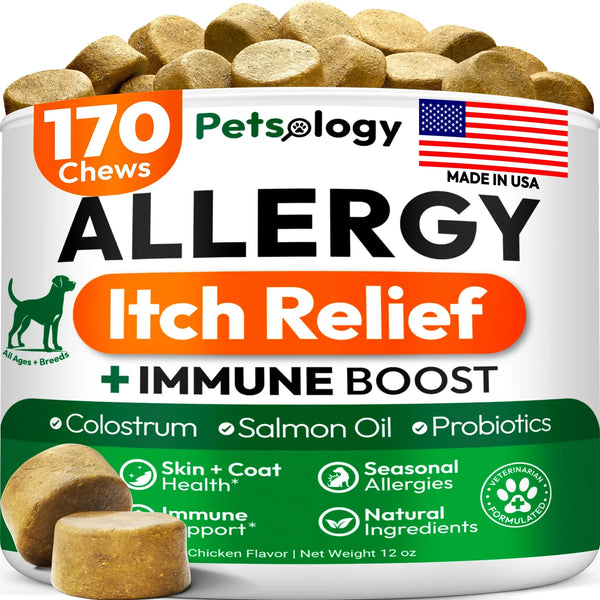 Masticables Para Aliviar Alergias En Perros 170 Unidades Con Omega 3 Y Probióticos