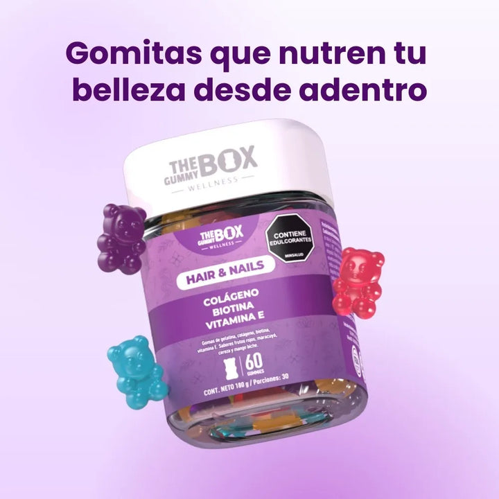 The Gummy Box Hair Vitamins Colageno Hidrolizado + Biotina Frutos Rojos - Imagen 2