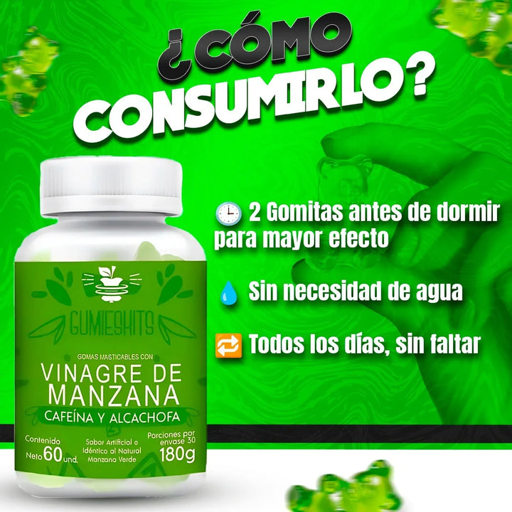 Goma Vinagre Manzana Gomita Vinagre Manzana Adelgazante Natural Vinagre Manzana Organico Limón - Imagen 8