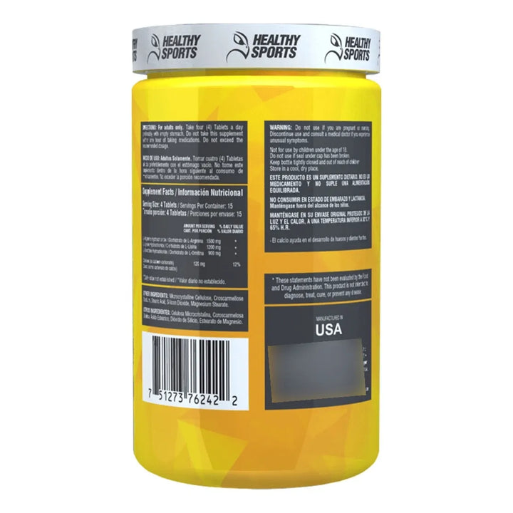 Triple Aminoacidos X 60 Tabletas Healthy Sport  L-arginina, L-lisina Y L-ornitina - Imagen 3