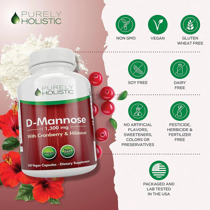 Cápsulas D Mannose 1300 Mg 3 En 1 Con Arándano E Hibisco 240 - Imagen 8