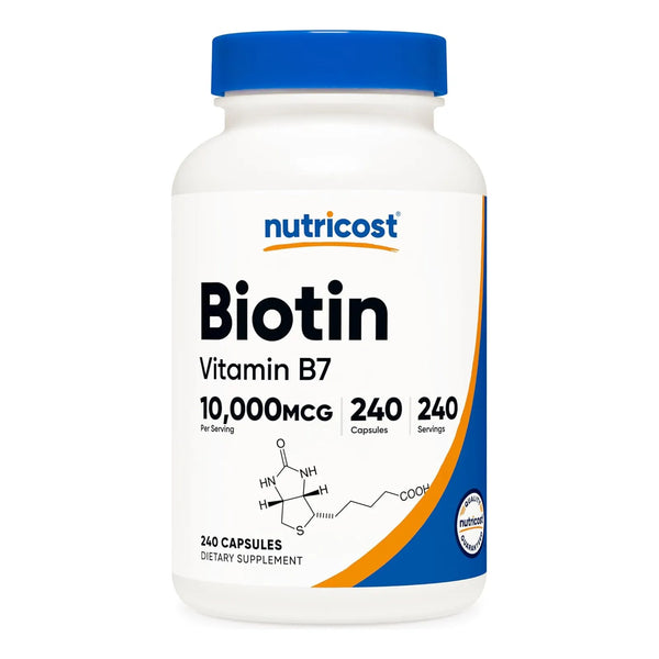 Biotina Vitamina B7 10 Miligramos 240 Cápsulas Botella Nutri - Imagen 1