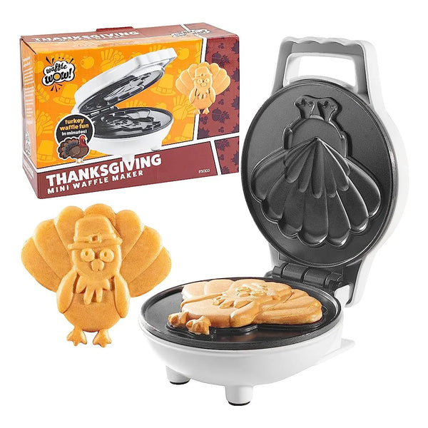 Mini Waffle Maker De Pavo De Acción De Gracias Waffle Wow Creación Fácil Y Divertida