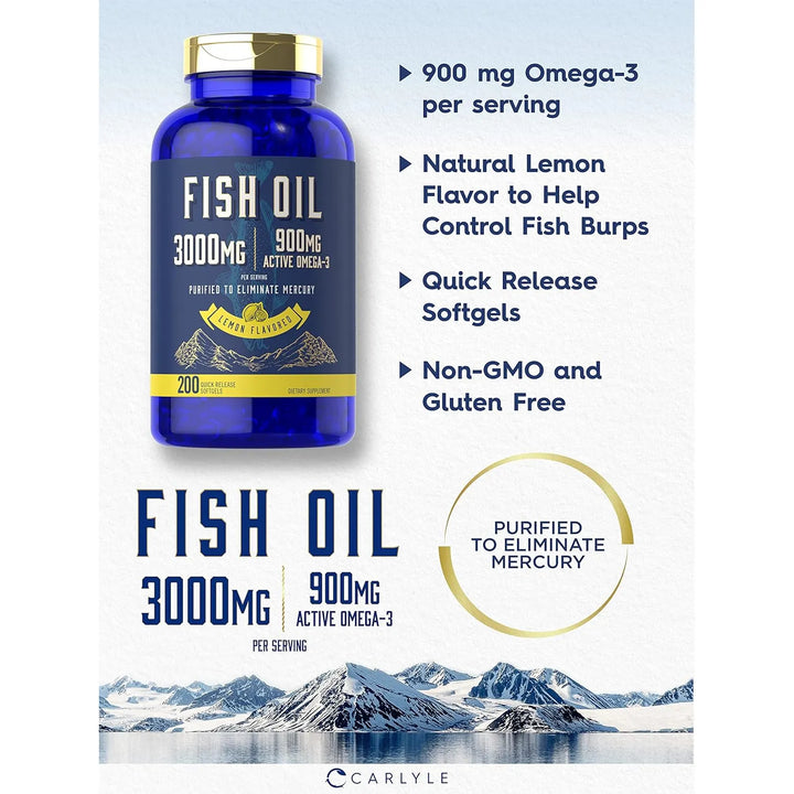 Aceite De Pescado 3000 Mg 900 Mg Omega 3 200 Cápsulas Blanda - Imagen 3
