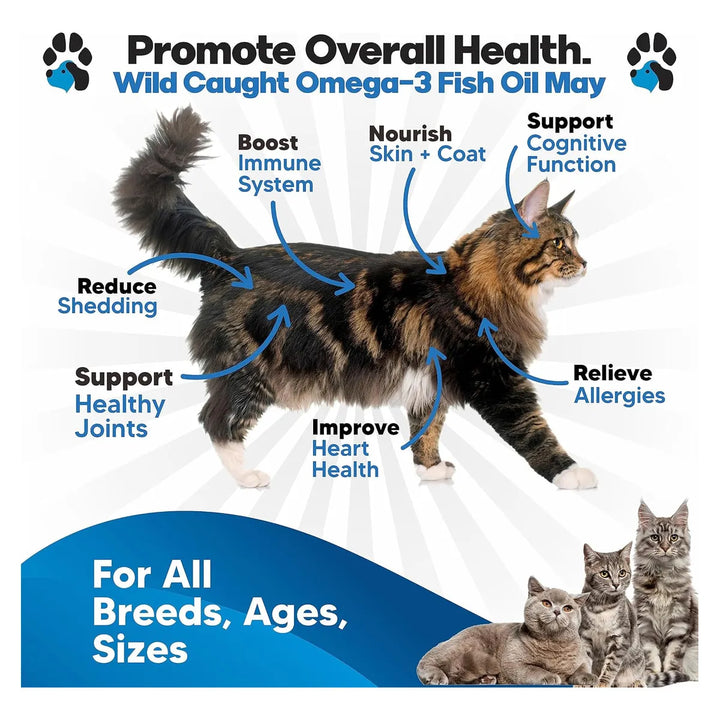 Aceite De Pescado Omega 3 Líquido Para Gatos Con Vitaminas T - Imagen 2